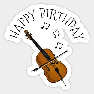 Cello Happy Birthday Cellist String Musician Sticker